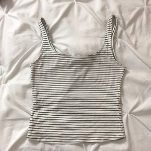 Striped black and white crop top